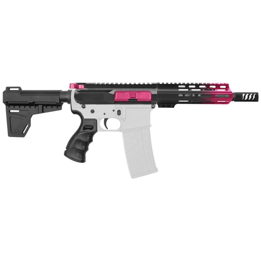 AR-15 5.56 NATO 7.5'' PISTOL KIT - SIDE CUT BILLET UPPER WITH 7'' HANDGUARD - CERAKOTE GRADIENT PINK