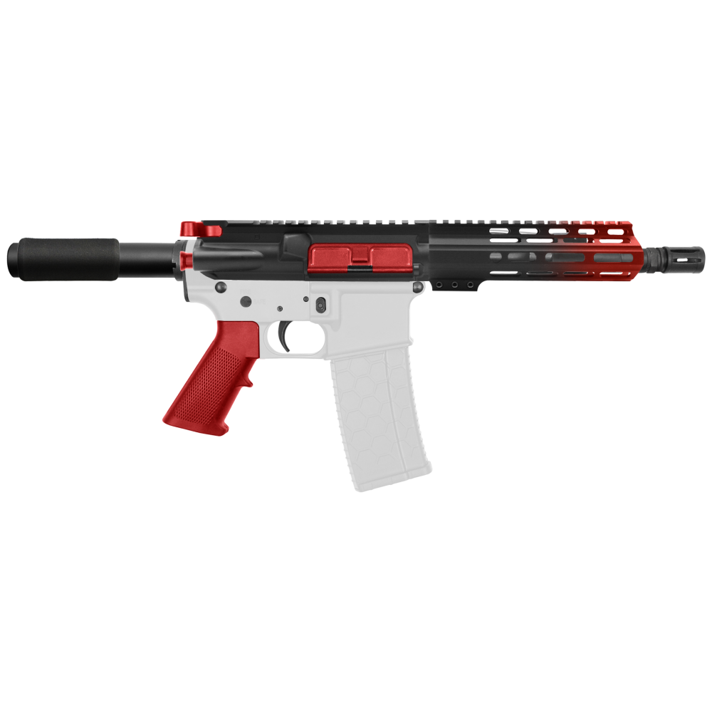 AR-15 5.56 NATO 7.5'' PISTOL KIT - FORGED UPPER WITH 7'' HANDGUARD - CERAKOTE GRADIENT RED