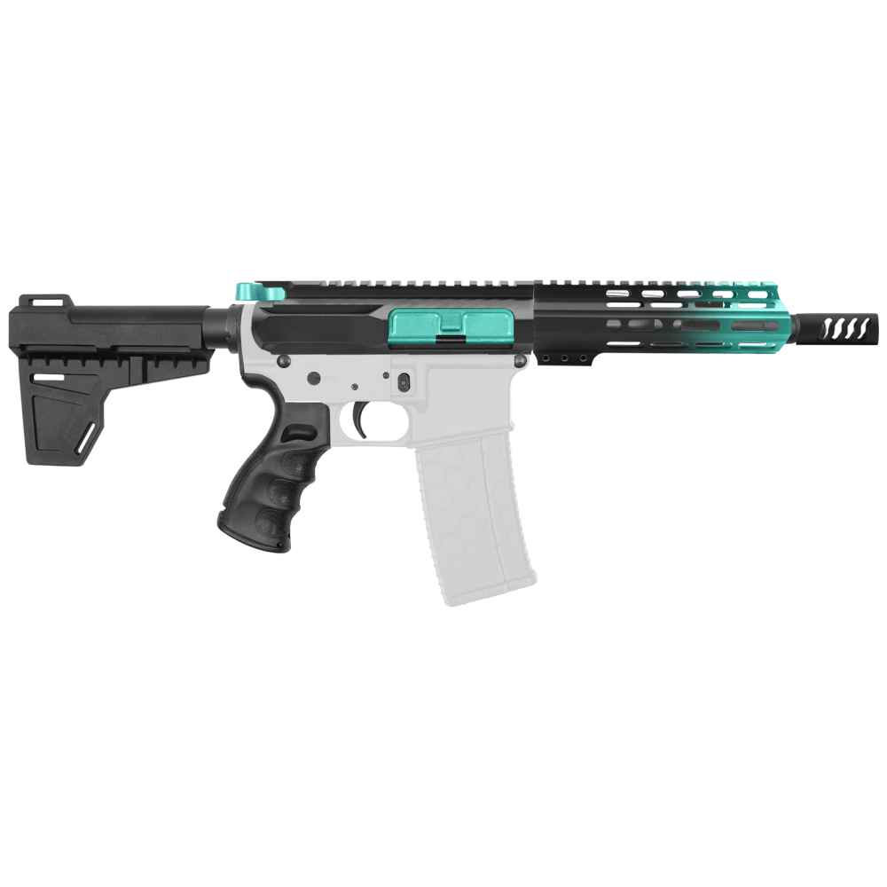 AR-15 5.56 NATO 7.5'' PISTOL KIT - SIDE CUT BILLET UPPER WITH 7'' HANDGUARD - CERAKOTE GRADIENT ROBINS EGG