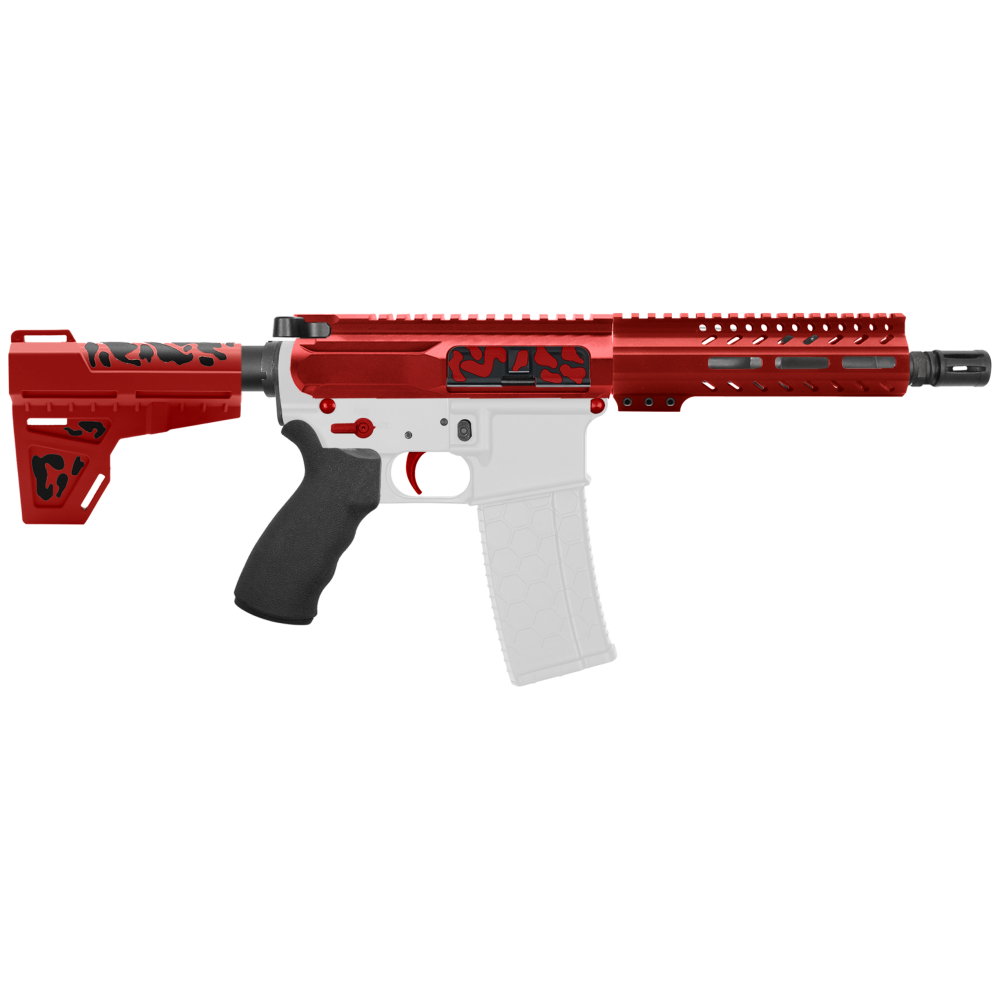 AR-15 5.56 NATO 7.5'' PISTOL KIT - SIDE CUT BILLET UPPER WITH 7'' HANDGUARD - CERAKOTE CAMO RED