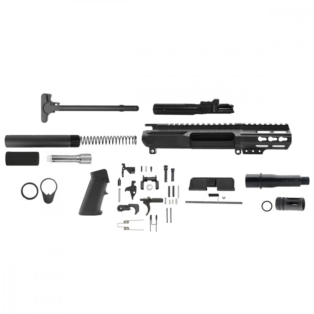 AR-40 4.5" BILLET UPPER RECEIVER PISTOL BUILD KIT W/4" KEY MOD HANDGUARD- BCG-LPK &  Pistol Tube Kit