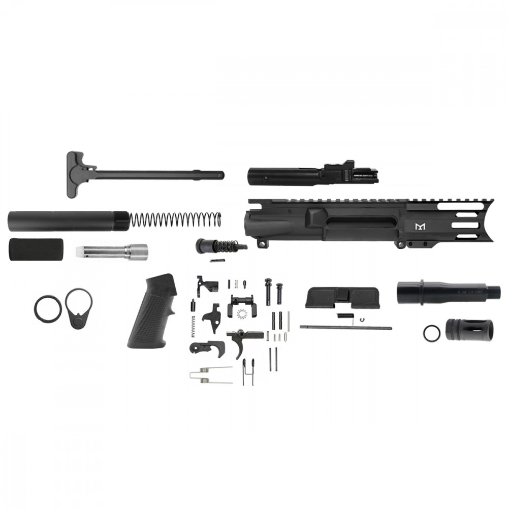 AR-40 4.5" FORGED UPPER RECEIVER PISTOL BUILD KIT W/4" M-LOK HANDGUARD C CUT- BCG-LPK &  Pistol Tube Kit