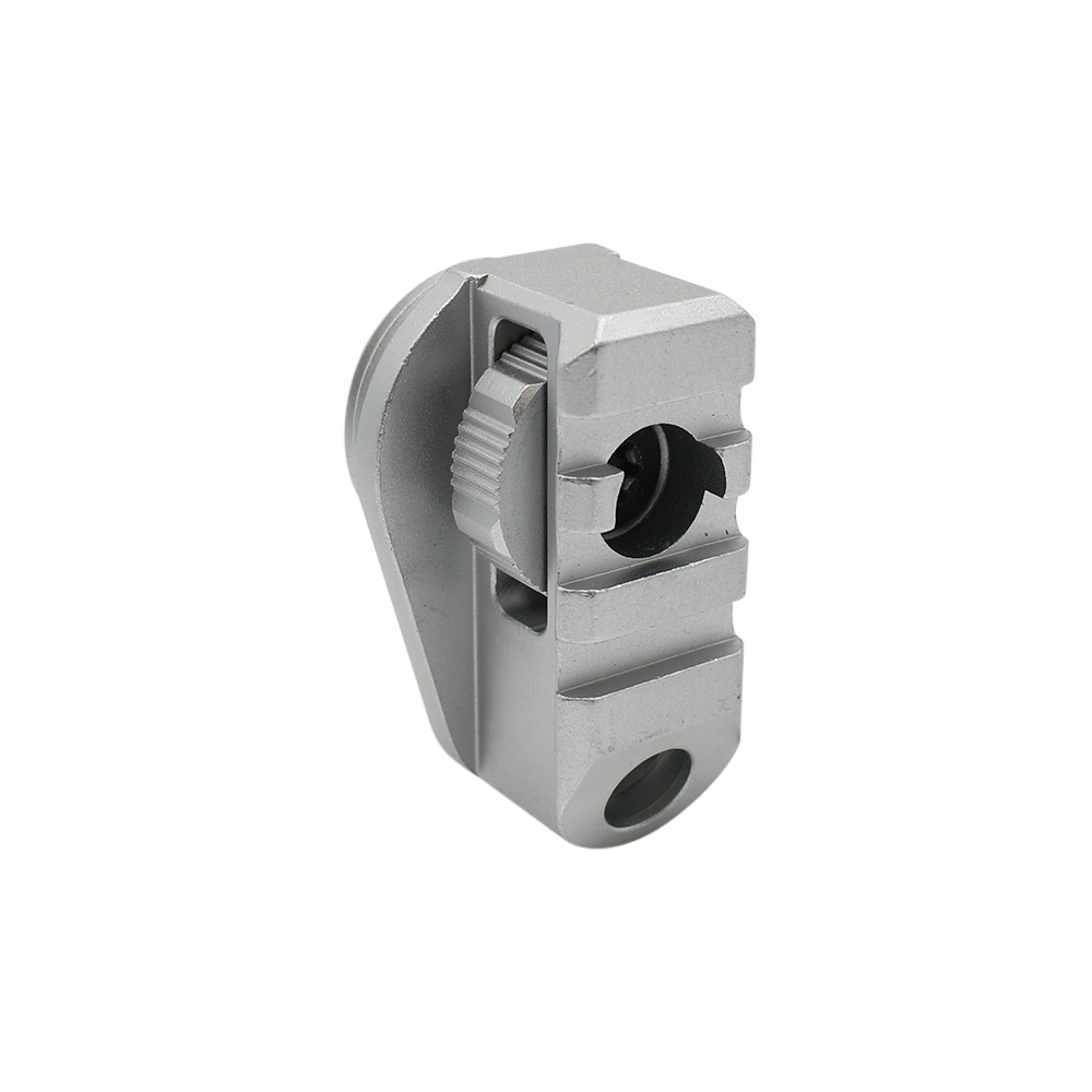 Aluminum Bufferless Stock Adapter- QD hole and Picatinny Rail - Silver 