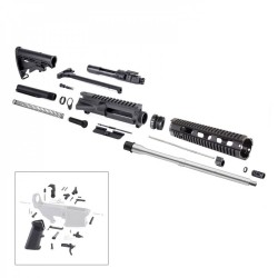 AR15 16" RIFLE BUILD KIT W/ 10" QUAD RAIL HANDGUARD BCG LPK & STOCK KIT-Commercial