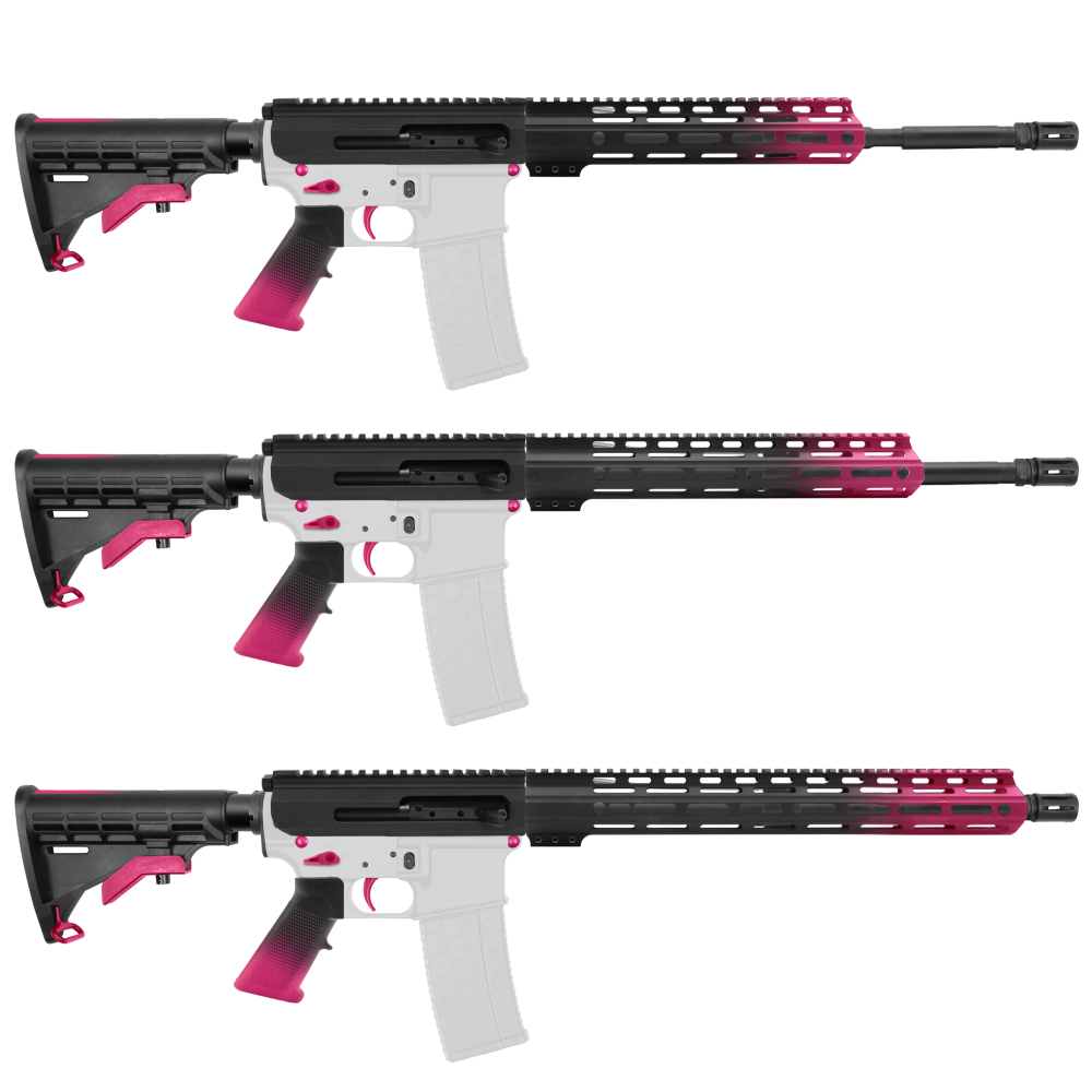 AR-15 5.56 NATO 16" SIDE-CHARGING CARBINE KIT WITH M-LOK HANDGUARD LENGTH OPTION - CERAKO GRADIENT PINK