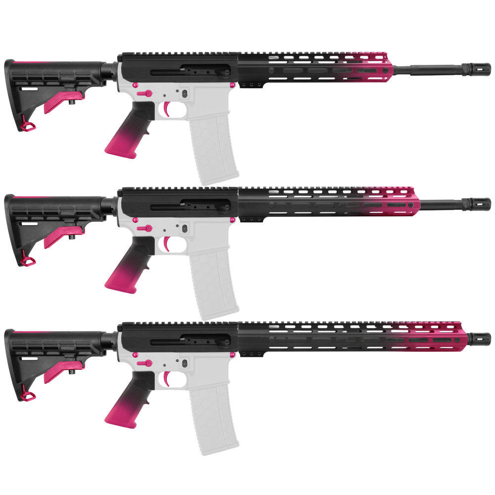 AR-15 5.56 NATO 16" SIDE-CHARGING CARBINE KIT WITH M-LOK HANDGUARD LENGTH OPTION - CERAKO GRADIENT PINK