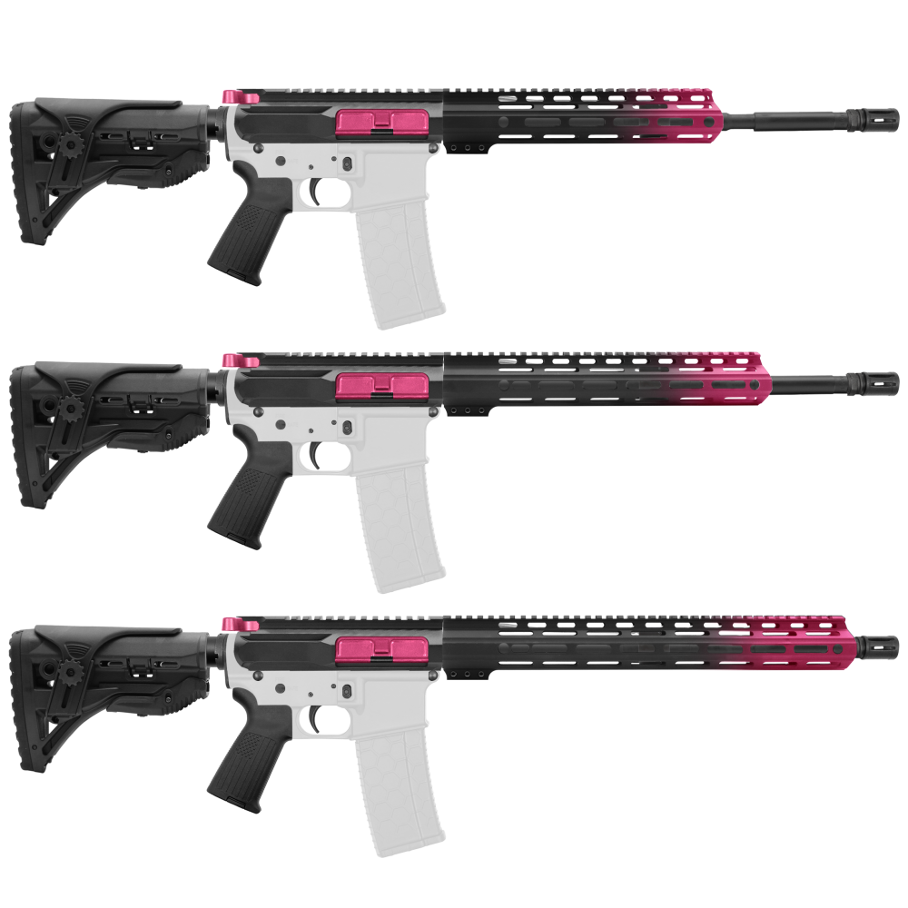 AR-15 5.56 NATO 16" CARBINE KIT WITH M-LOK HANDGUARD LENGTH OPTION - CERAKO GRADIENT PINK - V2