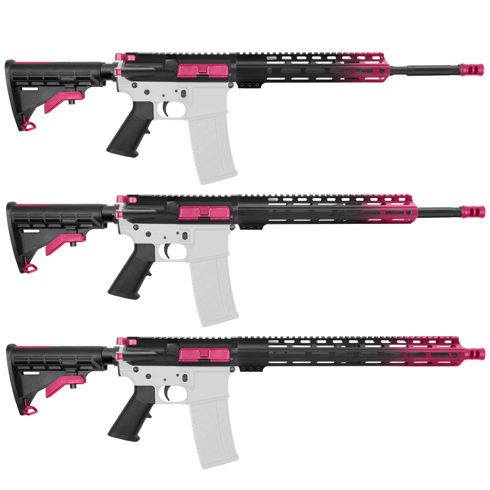 AR-15 5.56 NATO 16" CARBINE KIT WITH M-LOK HANDGUARD LENGTH OPTION - CERAKO GRADIENT PINK