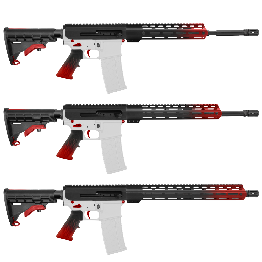 AR-15 5.56 NATO 16" SIDE-CHARGING CARBINE KIT WITH M-LOK HANDGUARD LENGTH OPTION - CERAKO GRADIENT RED