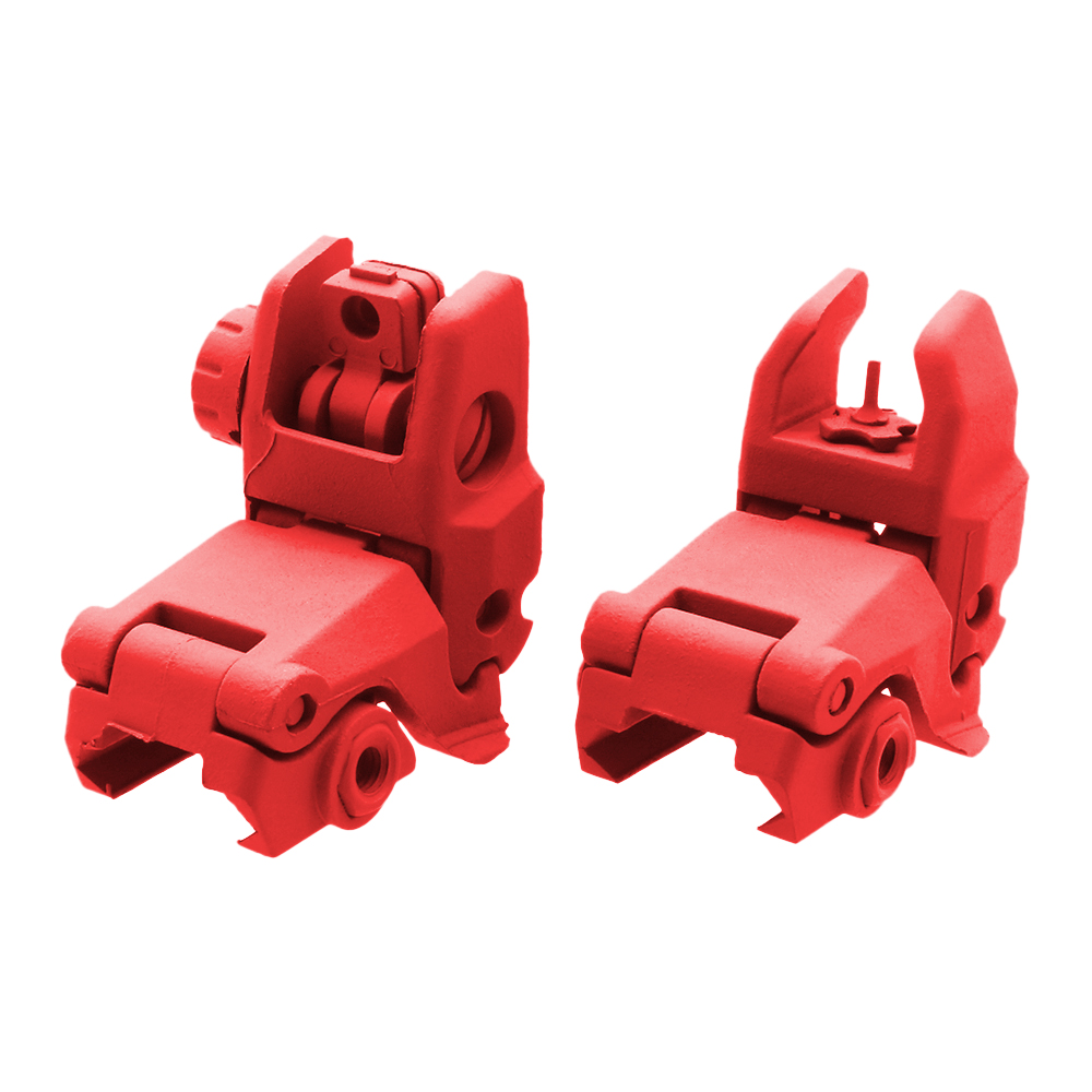 Polymer Front and Rear Sight -Spring Loaded- Cerakote Red
