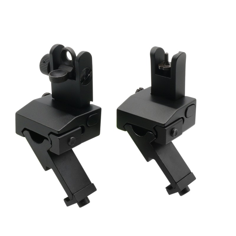 Flip Up 45 Degree Front and Rear Sight Two Piece Design - Black