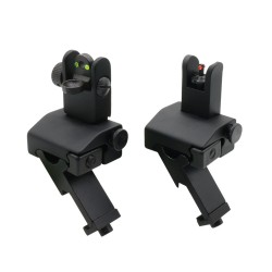 Flip Up 45 Degree Front and Rear Sight Two Piece Design - Black