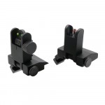 Fiber Optics Flip Up 45 Degree Front & Rear Sights with Red and Green Dots