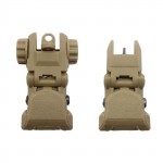 Tactical Polymer Flip up Front and Rear Sight TAN