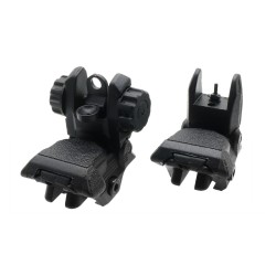 Tactical Polymer Flip up Front and Rear Sight BLACK