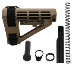 AR-15 SB Tactical SBA4 Pistol Buffer Tube Kit - FDE - CALIBER OPTION