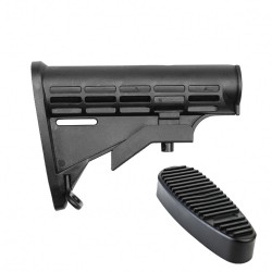 AR-15 Collapsible Standard Version Stock Body-Mil Spec With Buttpad Combo