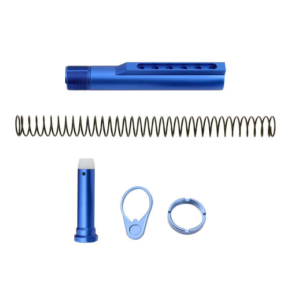 AR-15 M4 Six Position Buffer Tube Kit -Mil-Spec - Blue