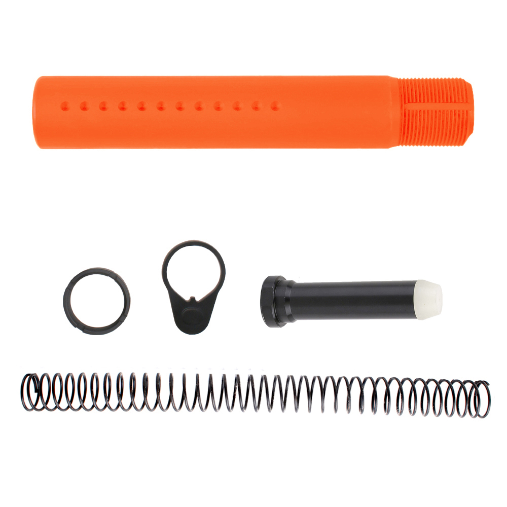 AR-15 .223/5.56 Complete Dimpled Pistol Buffer Tube Kit- NO FOAM- Cerakote Hunter Orange