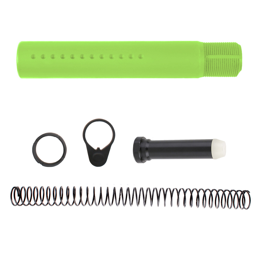 AR-15 .223/5.56 Complete Dimpled Pistol Buffer Tube Kit- NO FOAM- Cerakote Zombie Green