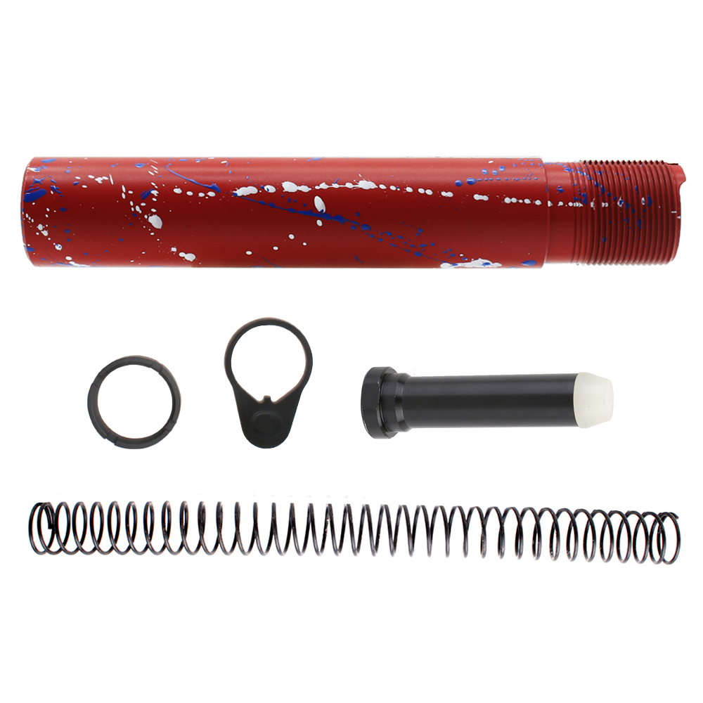CERAKOTE RED-BW SPLATTER | AR-15 .223/5.56 Complete Pistol Buffer Tube Kit - No Foam
