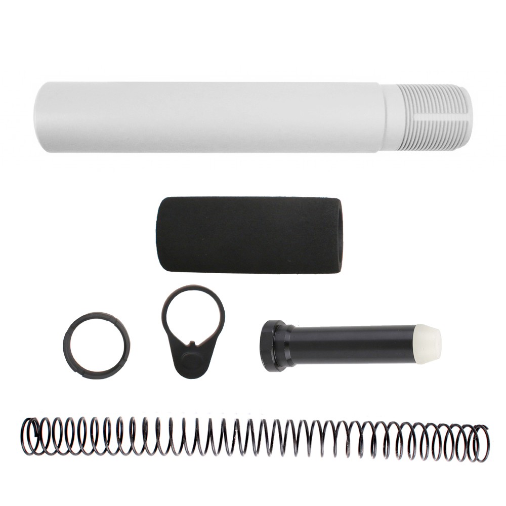 AR-15 .223/5.56 Complete Pistol Bright White Buffer Tube Kit - Cerakote Bright White