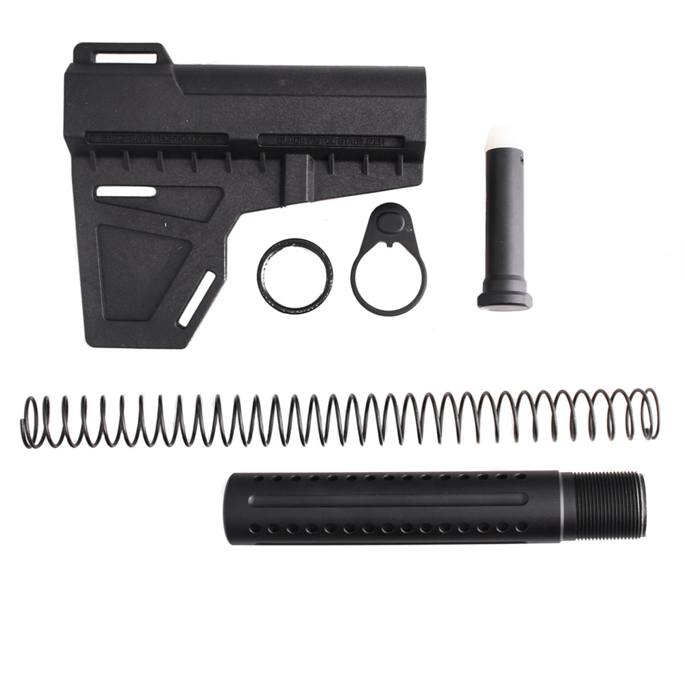 AR-15 Shockwave Blade (USA) with Custom Pistol Buffer Tube Kit 