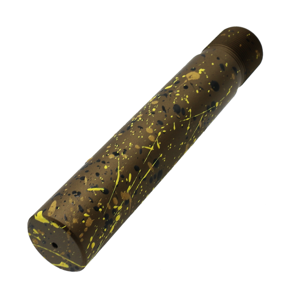 Cerakote Splatter | AR - Pistol Buffer Tube - Base Burnt Bronze - Pattern - Gold - Black - Lemon Zest Cerakote Splatter | AR - Pistol Buffer Tube - Base Burnt Bronze - Pattern - Gold - Black - Lemon Zest