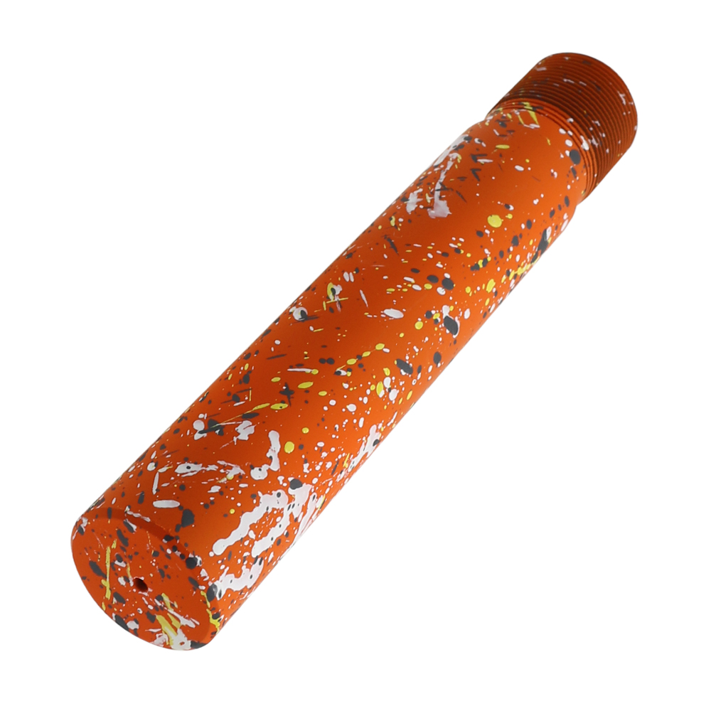 Cerakote Splatter | AR - Pistol Buffer Tube - Base Hunter Orange - Pattern - Sniper Gray - Bright White - Lemon Zest Cerakote Splatter | AR - Pistol Buffer Tube - Base Hunter Orange - Pattern - Sniper Gray - Bright White - Lemon Zest
