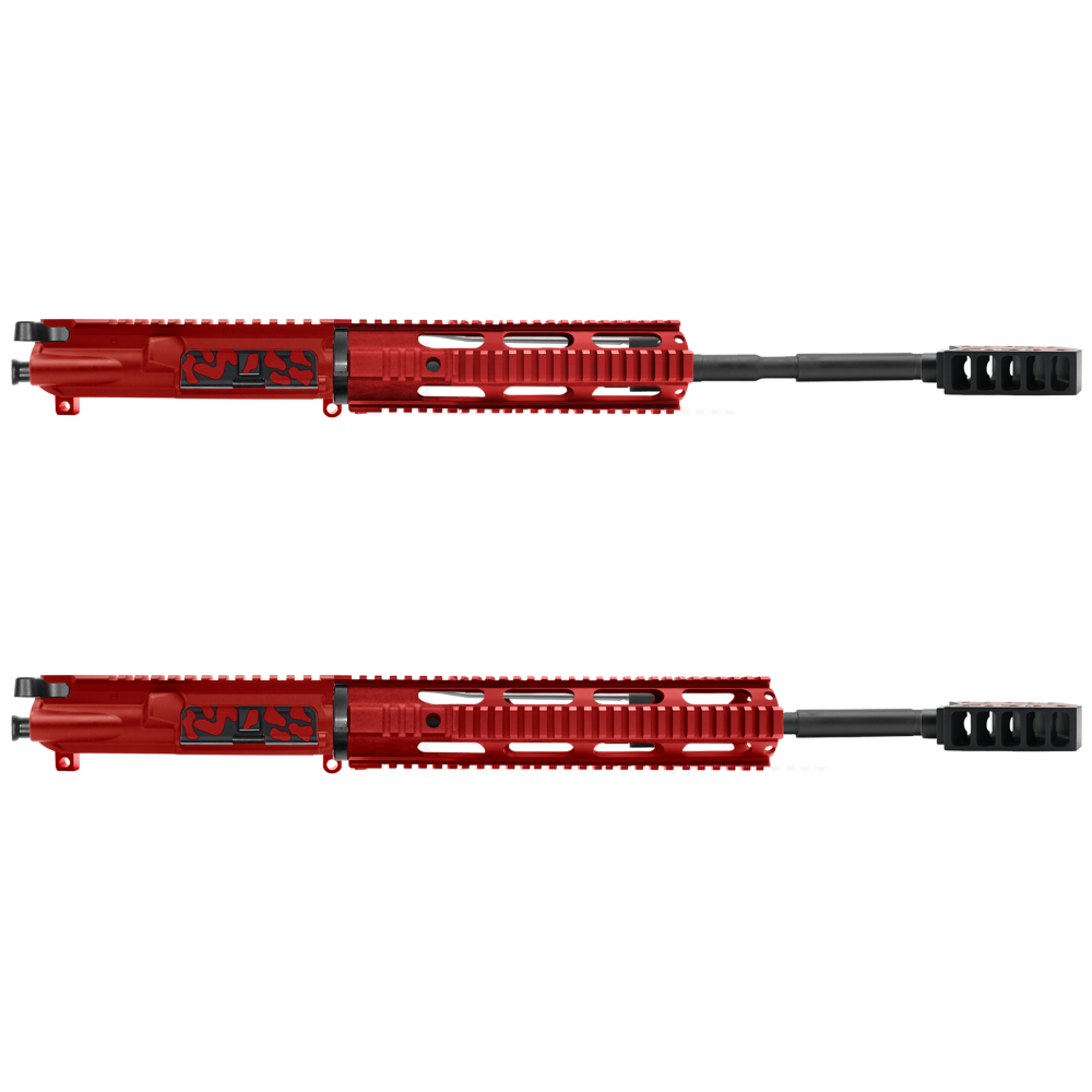 AR-15 5.56 NATO 16" CARBINE KIT WITH FREE FLOAT HANDGUARD LENGTH OPTION - CERAKOTE CAMO RED - UPPER ASSEMBLY