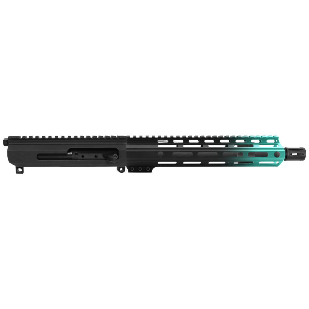 AR-15 5.56 NATO 10.5'' PISTOL KIT - SIDE-CHARGING UPPER WITH 10'' HANDGUARD - CERAKOTE GRADIENT ROBINS EGG - UPPER ASSEMBLY