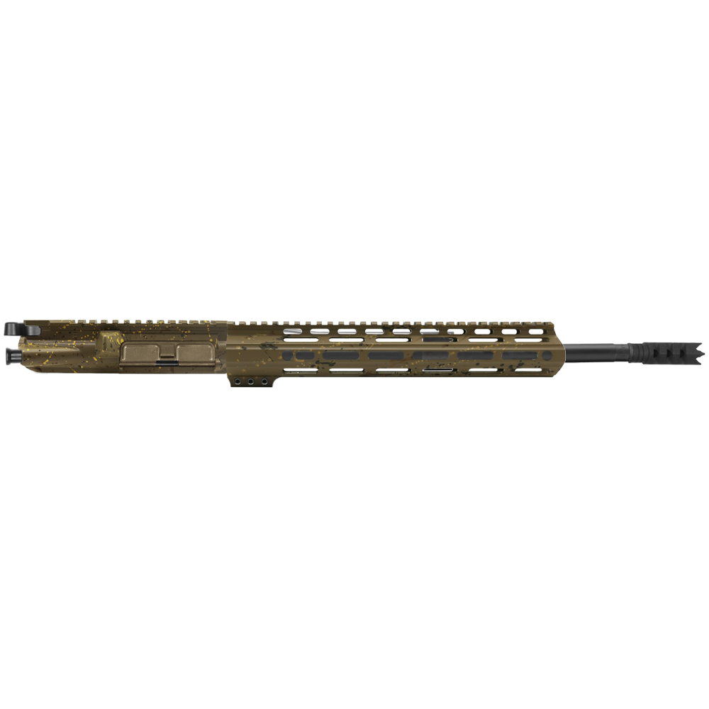 AR-15 5.56 NATO 16" CARBINE KIT - FORGED UPPER WITH 12" Angle Cut Clamp on M-Lok Handguard - CERAKOTE FDE SPLATTER - UPPER ASSEMBLY