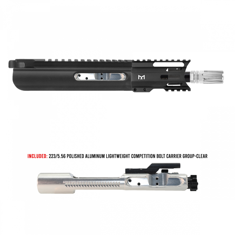 AR-15 5.56 NATO 5'' PISTOL- FORGED UPPER WITH 4'' KEYMOD HANDGUARD- SLICK SLIDE-INCLUDEG SILVER BCG-UPPER ASSEMBLY