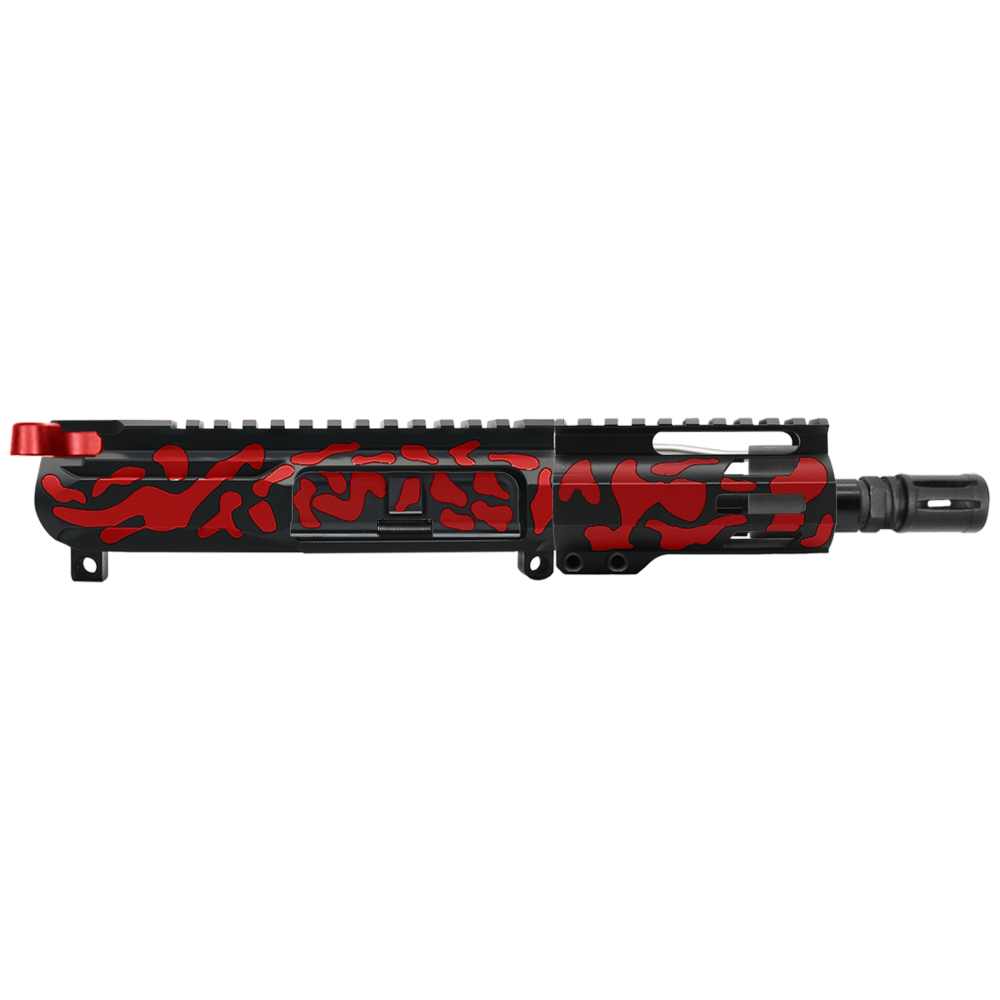 AR-15 5.56 NATO 5'' PISTOL KIT - BILLET UPPER WITH 4'' HANDGUARD - CERAKOTE CAMO RED - V2 - UPPER ASSEMBLY