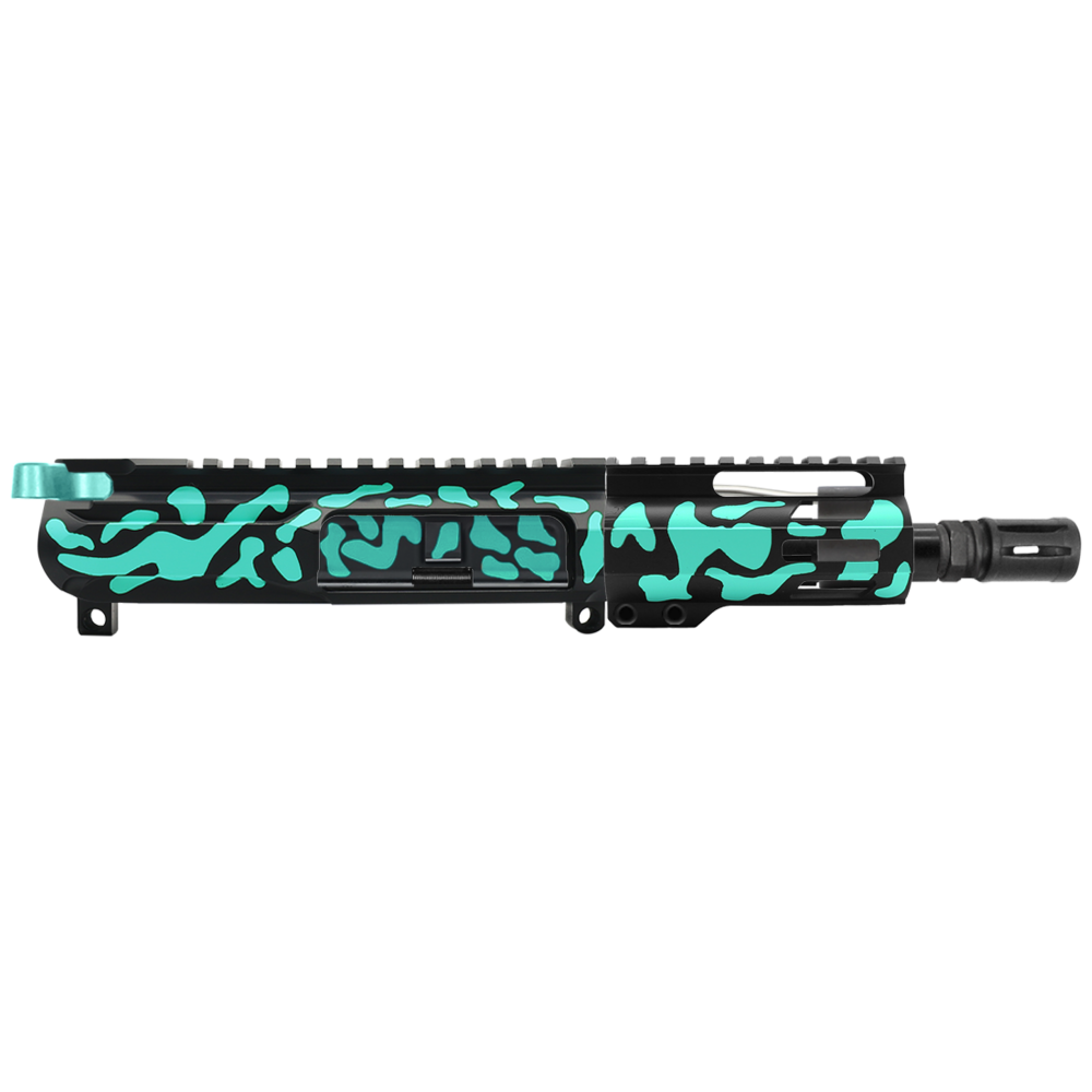 AR-15 5.56 NATO 5'' PISTOL KIT - SIDE CUT BILLET UPPER WITH 4'' HANDGUARD - CERAKOTE CAMO RGB - V2 - UPPER ASSEMBLY