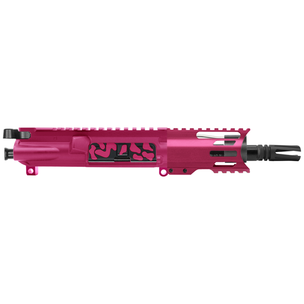 AR-15 5.56 NATO 5'' PISTOL KIT - FORGED UPPER WITH 4'' HANDGUARD C CUT - CERAKOTE CAMO PNK - UPPER ASSEMBLY