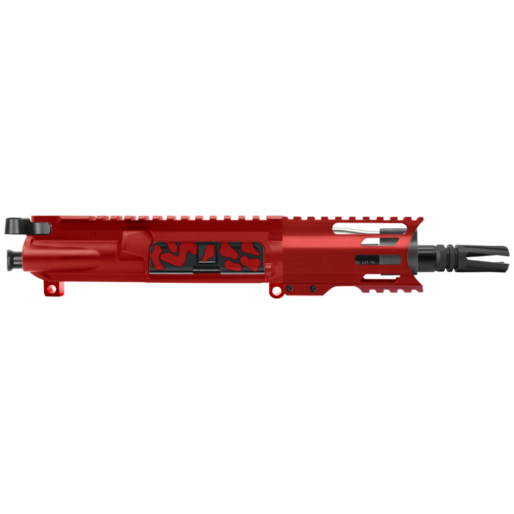 AR-15 5.56 NATO 5'' PISTOL KIT - FORGED UPPER WITH 4'' HANDGUARD C CUT - CERAKOTE CAMO RED - UPPER ASSEMBLY