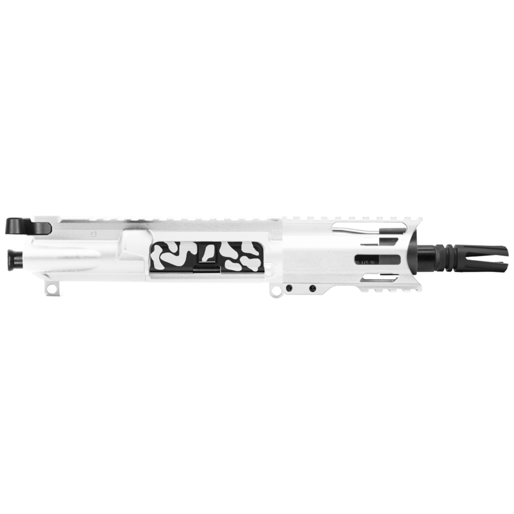AR-15 5.56 NATO 5'' PISTOL KIT - FORGED UPPER WITH 4'' HANDGUARD C CUT - CERAKOTE CAMO WHI - UPPER ASSEMBLY 