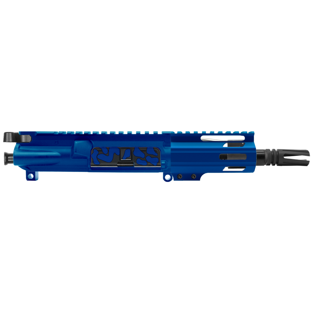 AR-15 5.56 NATO 5'' PISTOL KIT - FORGED UPPER WITH 4'' HANDGUARD - CERAKOTE CAMO BLU - V3 - UPPER ASSEMBLY