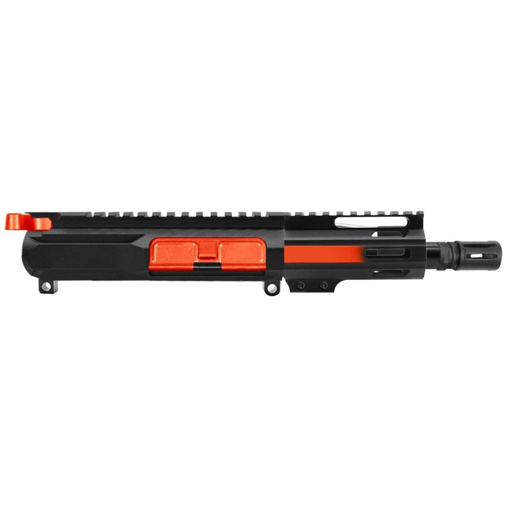 AR-15 5.56 NATO 5'' PISTOL KIT - SIDE CUT BILLET UPPER WITH 4'' HANDGUARD - CERAKOTE GRADIENT HUNTER ORANGE - UPPER ASSEMBLY