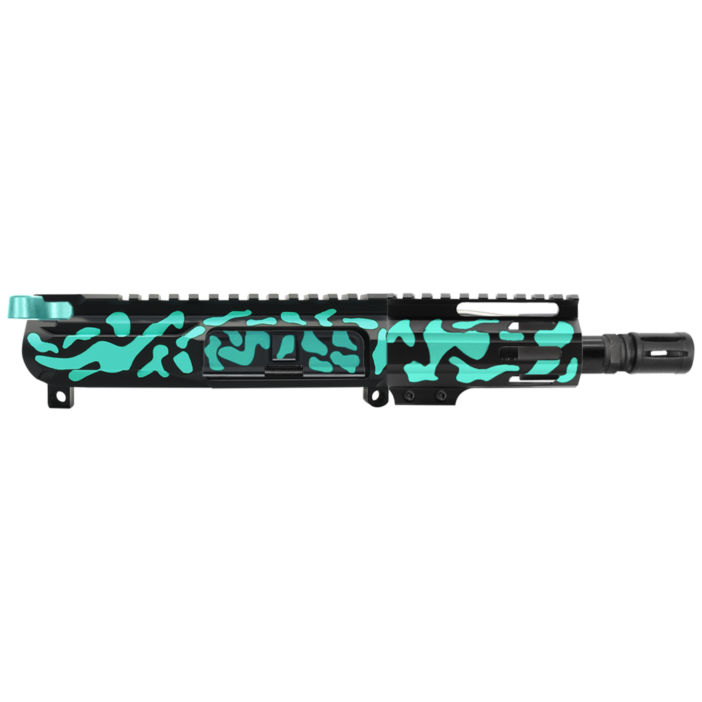 AR-15 5.56 NATO 5'' PISTOL KIT - SIDE CUT BILLET UPPER WITH 4'' HANDGUARD - CERAKOTE CAMO RGB - V2 - UPPER ASSEMBLY