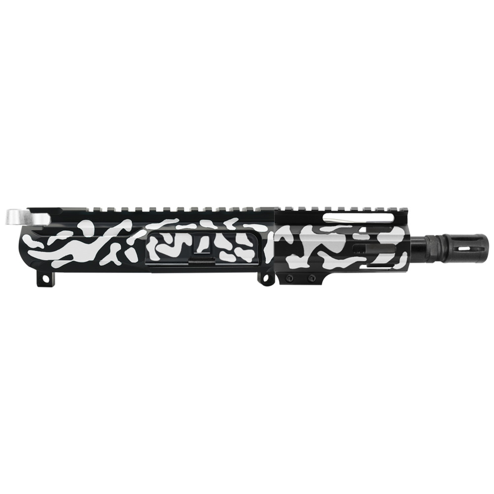 AR-15 5.56 NATO 5'' PISTOL KIT - SIDE CUT BILLET UPPER WITH 4'' HANDGUARD - CERAKOTE CAMO WHI - V2 - UPPER ASSEMBLY