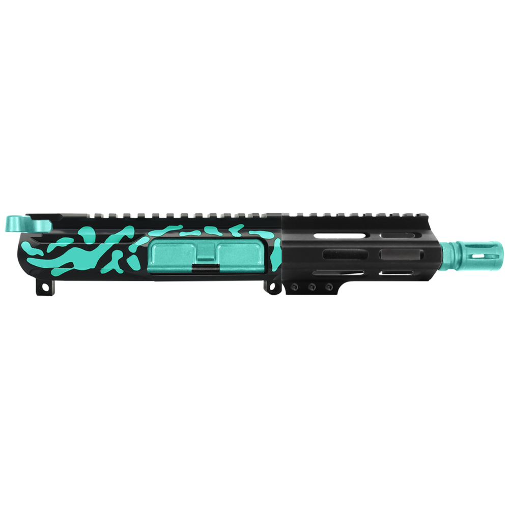 AR-15 5.56 NATO 5'' PISTOL KIT - SIDE CUT BILLET UPPER WITH 4.5'' M-LOK SUPER SLIM FREE FLOAT HANDGUARD - CERAKOTE CAMO RGB - UPPER ASSEMBLY