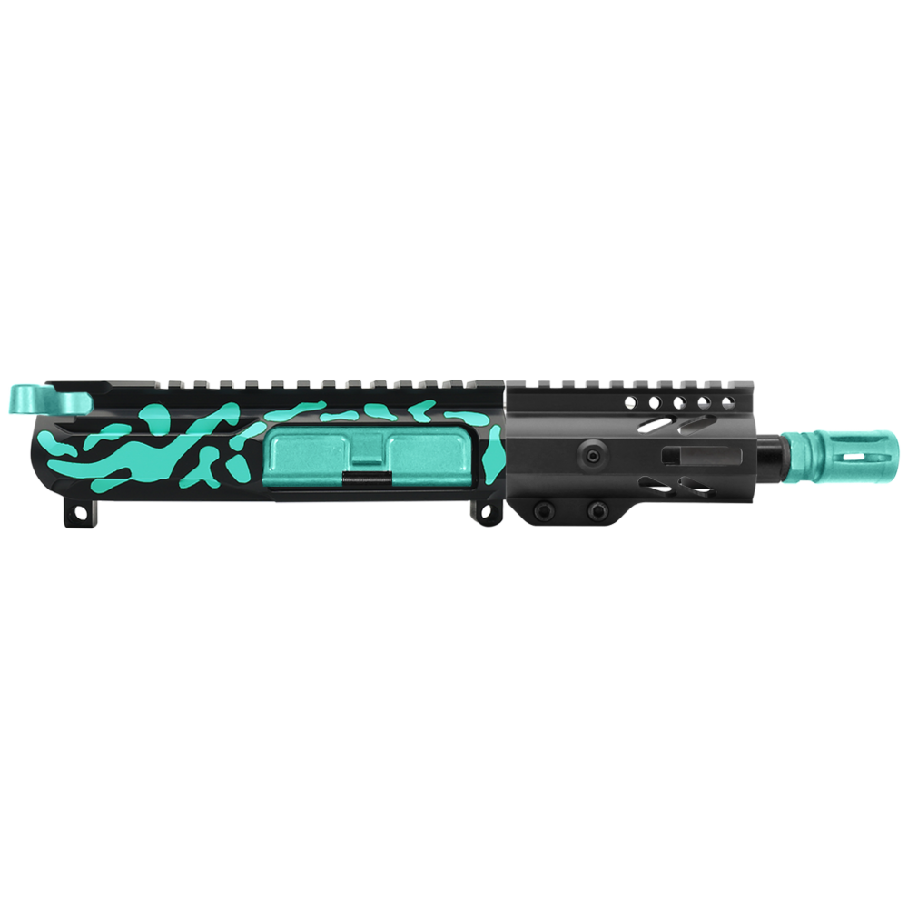 AR-15 5.56 NATO 5'' PISTOL KIT - BILLET UPPER WITH 4'' SUPER SLIM FREE FLOAT HANDGUARD - CERAKOTE CAMO RGB - UPPER ASSEMBLY