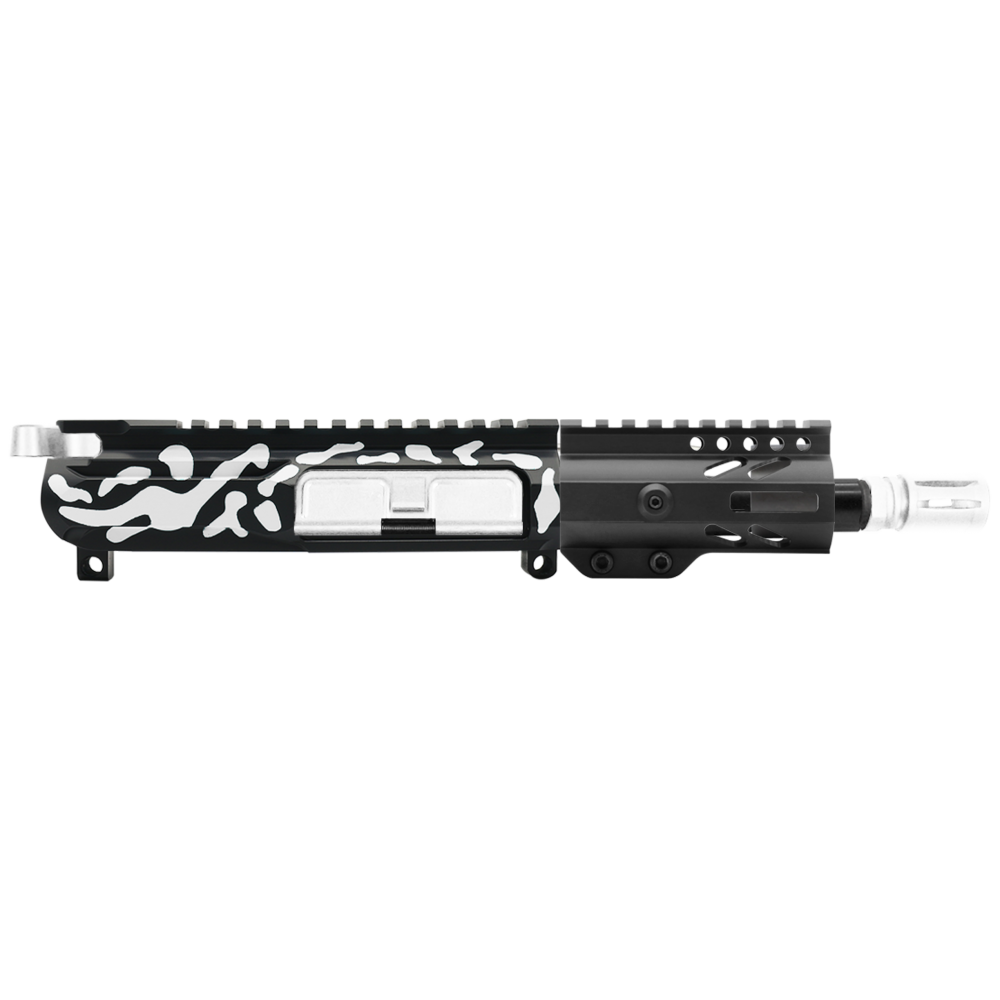 AR-15 5.56 NATO 5'' PISTOL KIT - BILLET UPPER WITH 4'' SUPER SLIM FREE FLOAT HANDGUARD - CERAKOTE CAMO WHI - UPPER ASSEMBLY