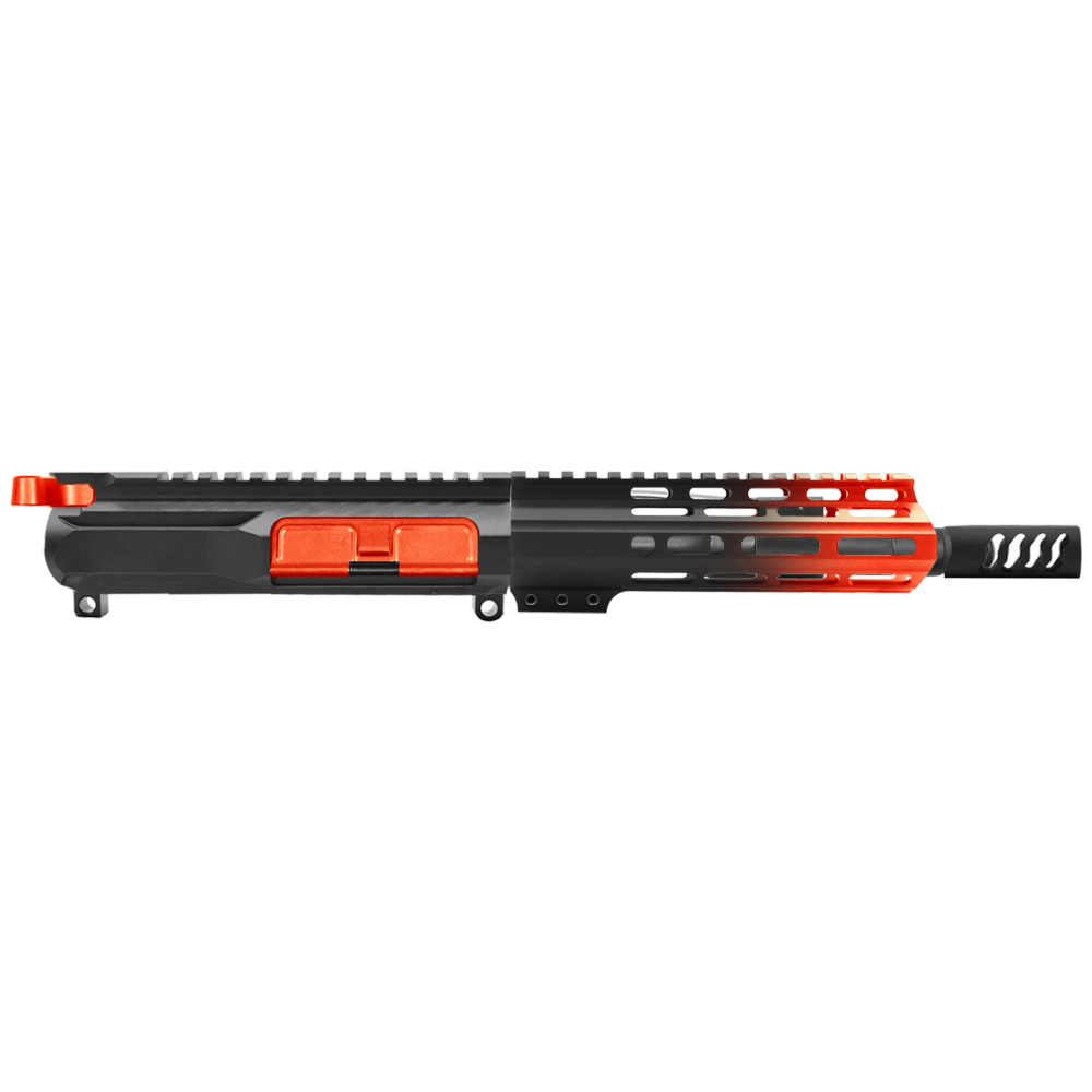 AR-15 5.56 NATO 7.5'' PISTOL KIT - SIDE CUT BILLET UPPER WITH 7'' HANDGUARD - CERAKOTE GRADIENT HUNTER ORANGE - UPPER ASSEMBLY