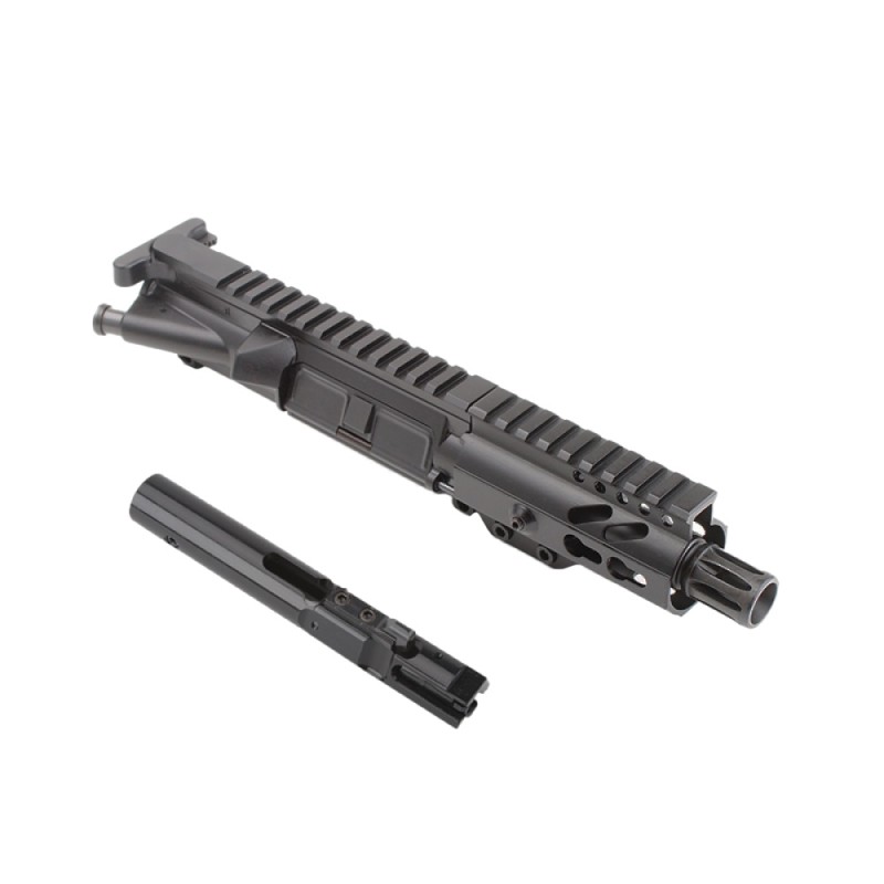  AR-9mm 4.5" PISTOL LENGTH 1:10 TWIST W/ 4" SUPER SLIM KEYMOD HANDGUARD - COMPLETE UPPER