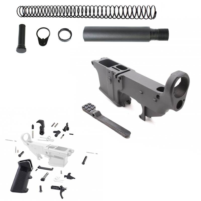 AR-9MM 80% Anodized Lower Combo with Pistol Stock Kit and LPK.