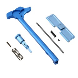 AR-15 Extended Latch Charging Handle Forward Assist and Ejection Cover Door - Blue