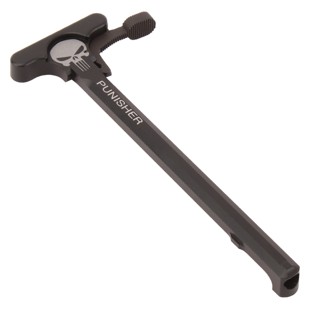 AR-15 Tactical Charging Handle Oversized Latch W/ PUNISHER Engraving.